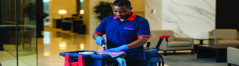 Cleaner at work