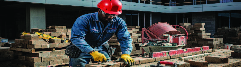 Mason at construction site